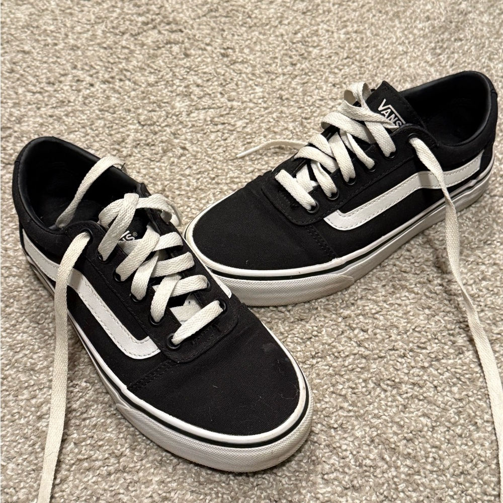 Vans Women’s Classic Black and White Sneakers